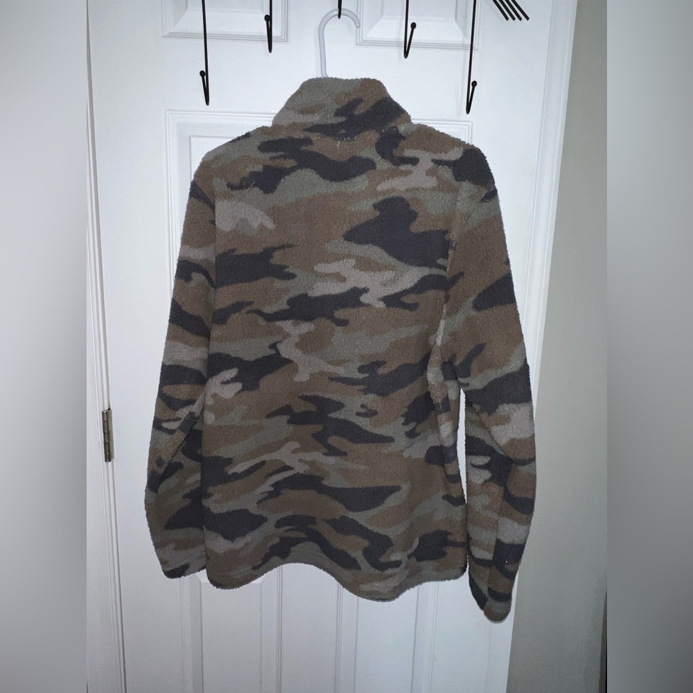 Weatherproof Vintage light camo fleece sweatshirt half zip. Size L. - Picture 3 of 4